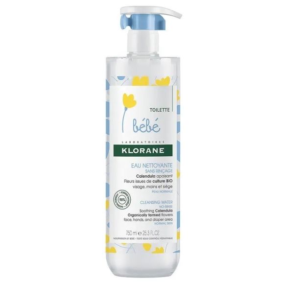 Reinigendes Wasser ohne Abspülen Klorane Baby - Flasche 750 ml