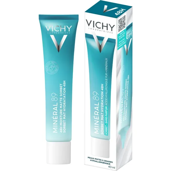 Mineral 89 Gel Sorbet Mattierende Feuchtigkeit 48h Vichy - Tube mit 40ml