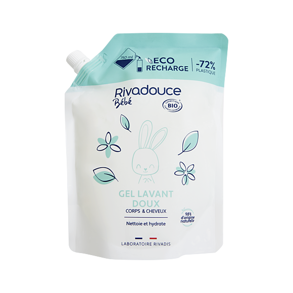 Sanftes Bio-Waschgel für Babys von Rivadouce - Nachfüllpackung mit 750 ml