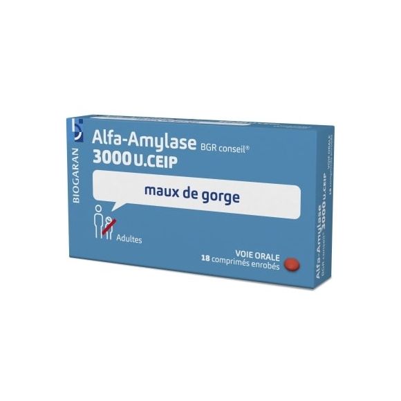 Alfa-Amylase Biogaran - Packung mit 18 Tabletten