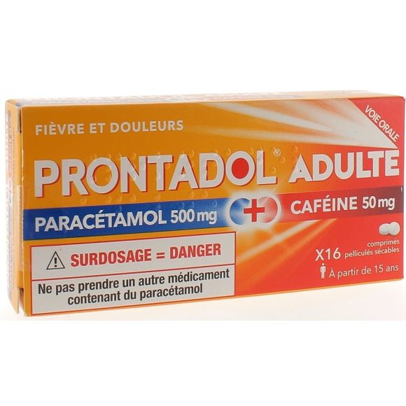 Prontadol Erwachsene 500 mg/50 mg - Packung mit 16 filmbeschichteten, teilbaren Tabletten