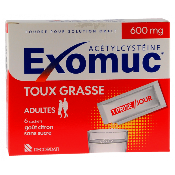 Exomuc 600 mg Pulver - Packung mit 6 Beuteln