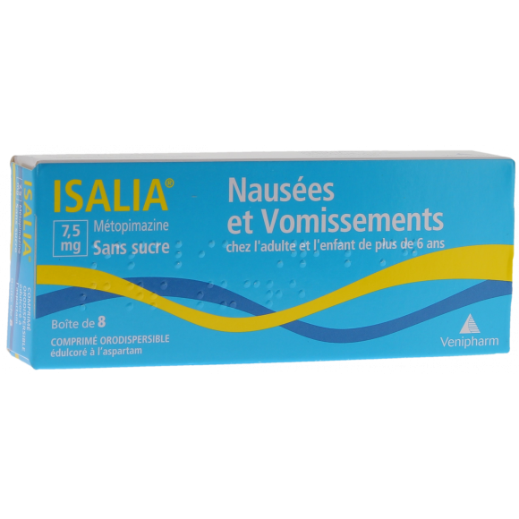 Isalia 7,5 mg Übelkeit und Erbrechen - Packung mit 8 orodispersiblen Tabletten
