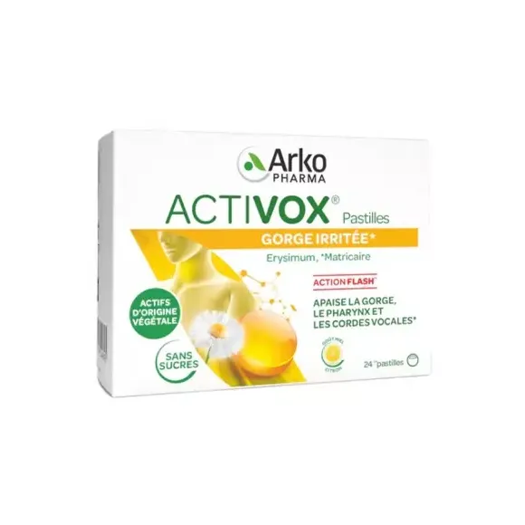 Activox Halsreizungen Honig-Zitrone Arkopharma - Packung mit 24 Pastillen