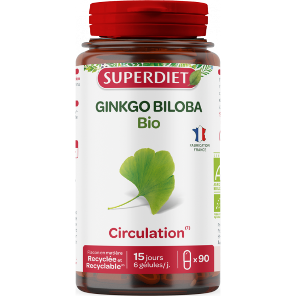 Ginkgo biloba bio Super Diet - Packung mit 90 Kapseln