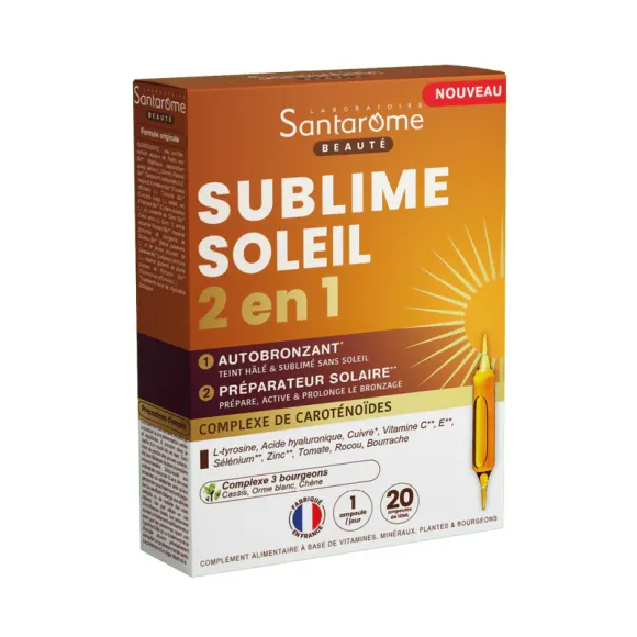Sublime Sonne 2in1 Geschmack Passionsfrucht Mango Santarome - Schachtel mit 20 Ampullen
