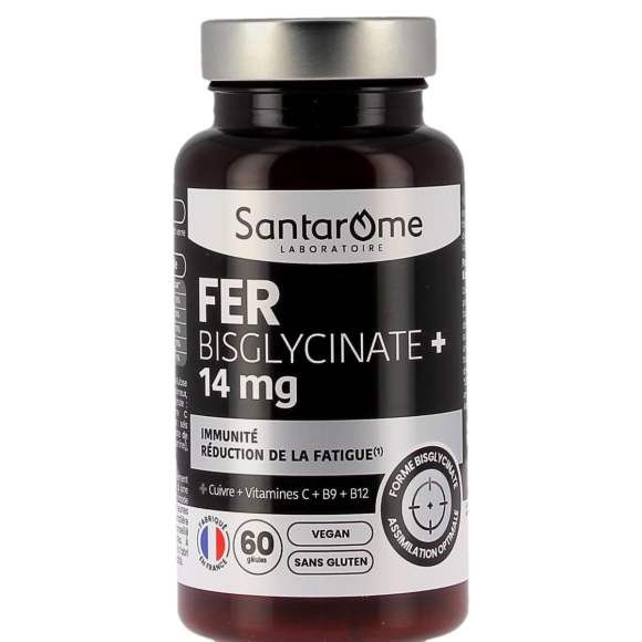 Eisenbisglycinat+ 14mg Santarome - Dose von 60 Kapseln