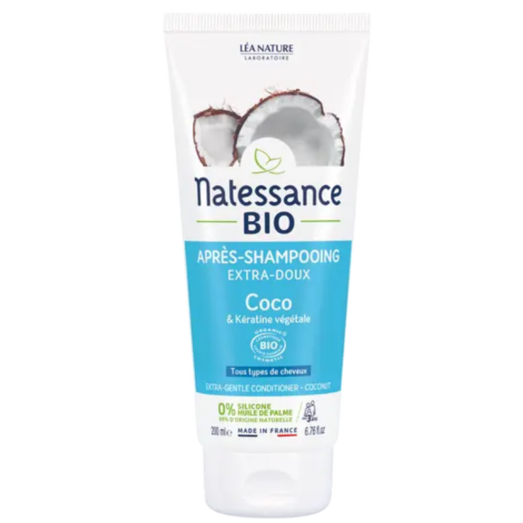 Extra-sanftes Bio-Kokos-Conditioner Natessance - 200ml Tube