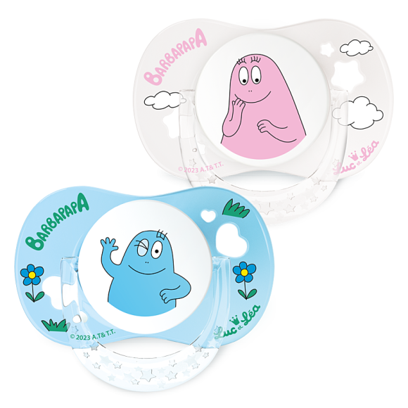 Limitierte Auflage Barbapapa Schnuller 0-6 Monate Luc und Léa - Set mit 2 Schnullern