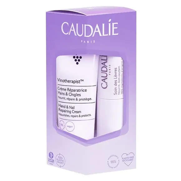 Duo Vinotherapist Hand- und Nagelcreme + Lippenpflege Caudalie - Set mit 2 Produkten