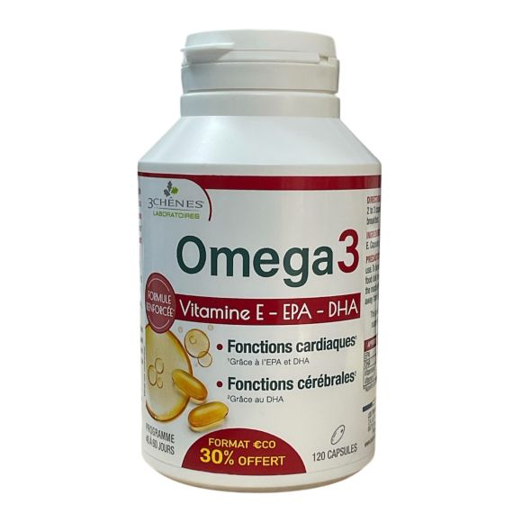 Omega 3 Die 3 Eichen - 120 Kapseln Top-Angebot 30% Rabatt