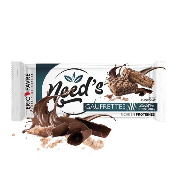 Need's Waffeln 35,8% Protein Schokoladengeschmack Eric Favre - Beutel mit 41,9 g (2 Waffeln)
