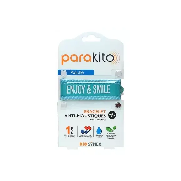 Mückenabwehrarmband Enjoy and smile Parakito - 1 Armband und 2 Nachfüllungen