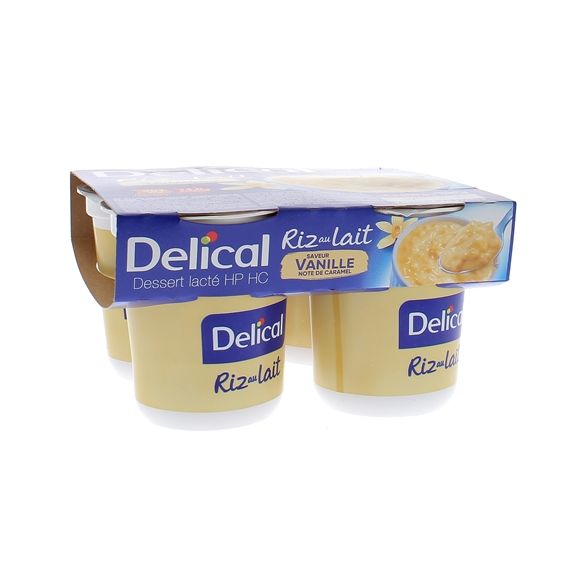 Delical Milchreis HP/HC Geschmack Vanille Karamell - 4 Becher à 200g