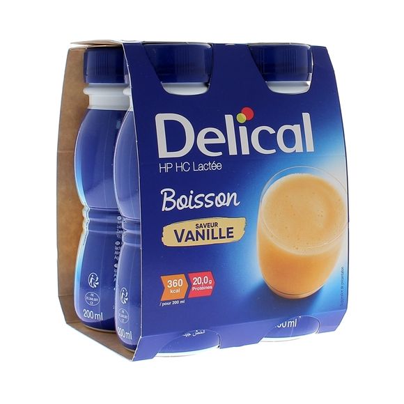 Delical HP/HC Milchgetränk Vanillegeschmack - 4 Flaschen à 200 ml