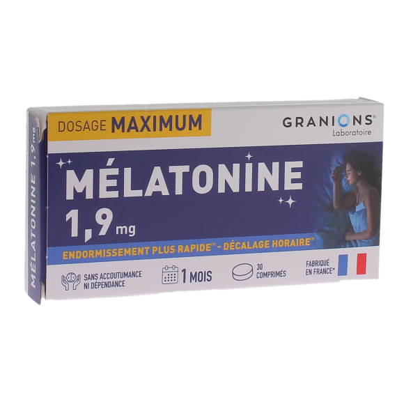 Melatonin 1,9 mg Höchstdosis Granions - Packung mit 30 Tabletten