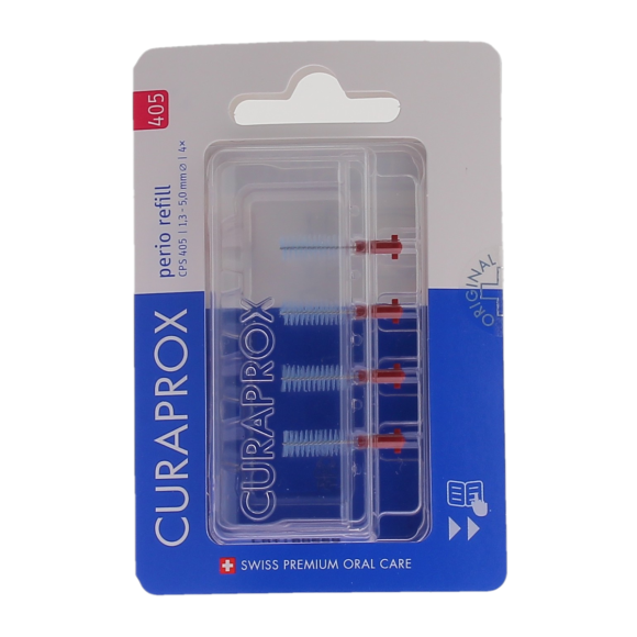 Wiederaufladbare Interdentalbürsten Größe 405 perio Nachfüllpackung Curaprox - Packung mit 4 Nachfüllungen