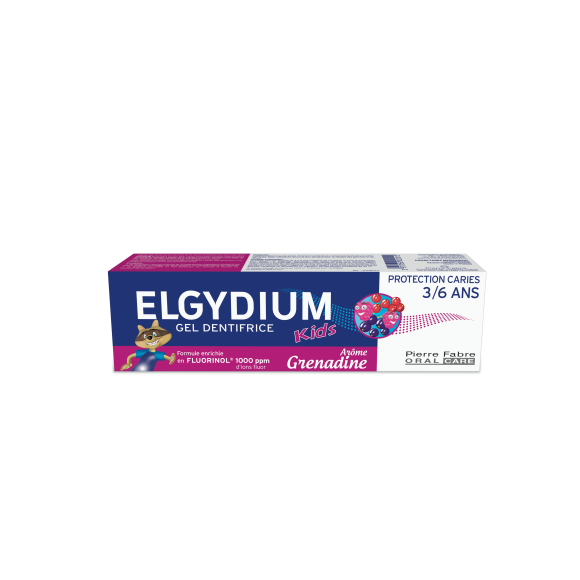 Gel Zahnpasta Schutz für 3/6 Jahre Elgydium Kids Grenadine-Geschmack Pierre Fabre - Tube mit 50 ml