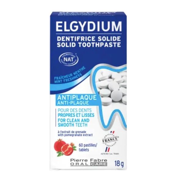 Elgydium Anti-Plak feste Zahnpasta - 60 Tabletten Dose