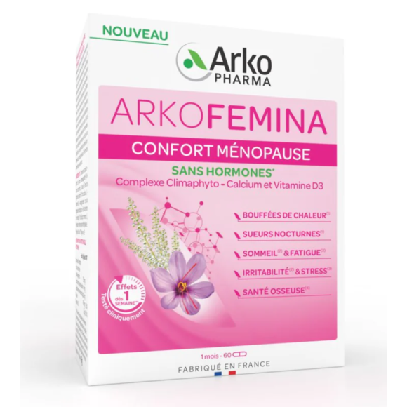 Arkofemina Komfort Menopause ohne Hormone Arkopharma - Packung mit 60 Kapseln
