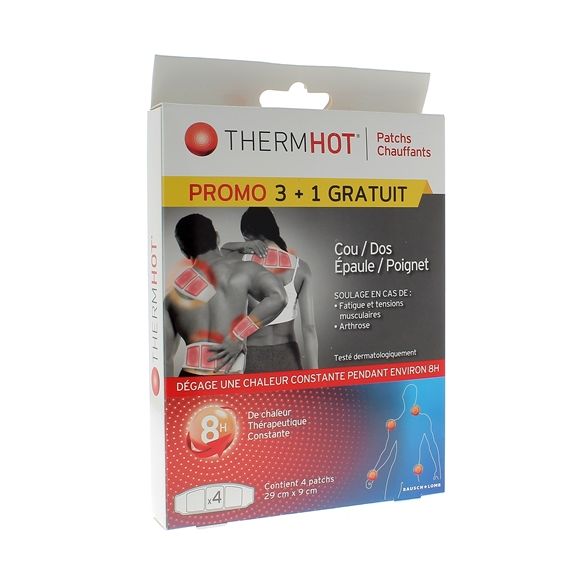 ThermHot Wärmepflaster für Hals/Rücken/Schulter/Handgelenk Therapearl - Packung mit 3 Pflastern + 1 gratis