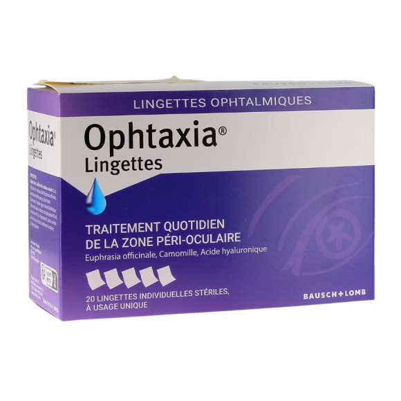 Ophtaxia Tücher Bausch Lomb - Packung mit 20 Tüchern