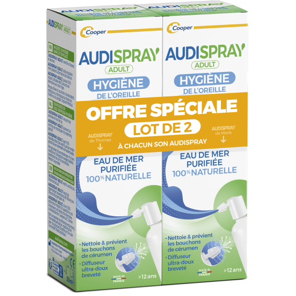 Audispray Erwachsene Ohrenhygiene - 2er-Pack Ohrensprays à 50 ml