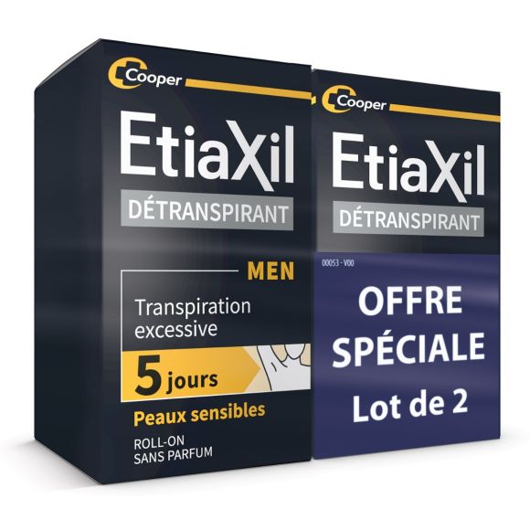 Entgiftendes Men Herren Achseln empfindliche Haut Etiaxil - 2er Pack 50 ml Roll-ons