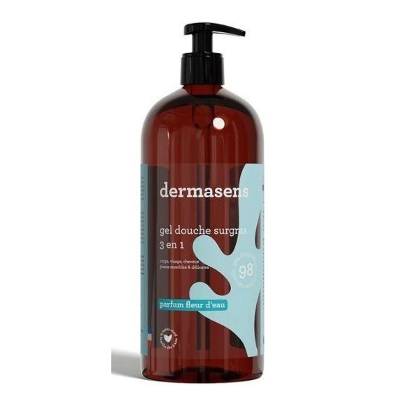 Duschgel für empfindliche Haut mit Wasserblüten-Duft Dermasens Marke Grün - Flasche 1 Liter