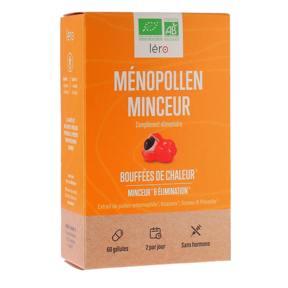Ménopollen Gewichtsreduktion & Bio-Hitzewallungen Léro - Packung mit 60 Kapseln