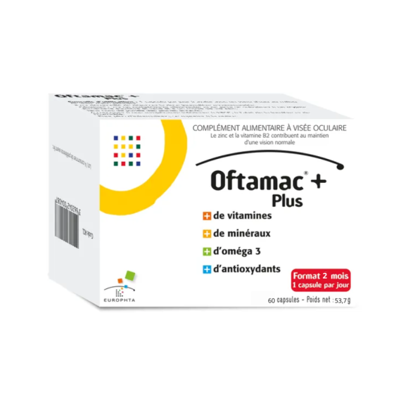 Oftamac+ plus Visierokular Europhta - Packung mit 60 Kapseln