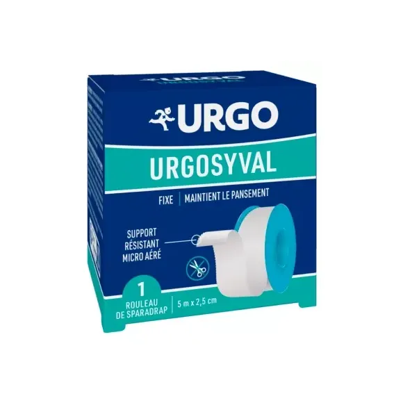 Weißes, widerstandsfähiges Pflaster Urgo - 1 Rolle von 5 m x 2,5 cm