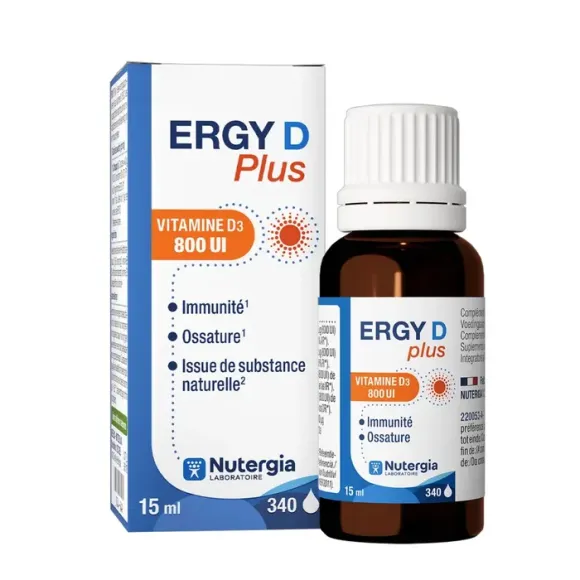 Ergy D plus Vitamin D3 800Ul Nutergia - Flasche mit 15ml