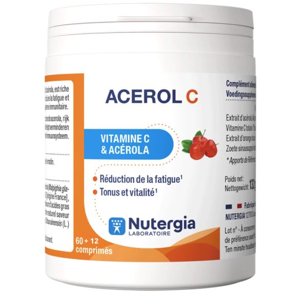 Acerol C Vitamin C & Acerola Nutergia - 60+12 Tabletten Dose