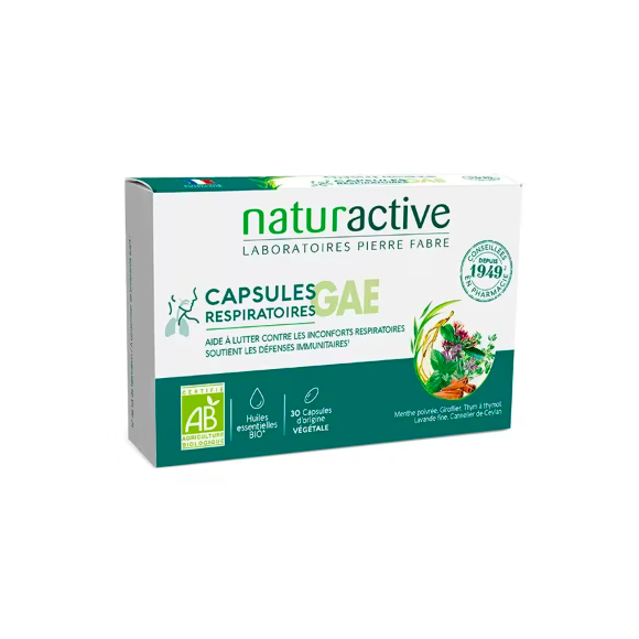 GAE Bio Naturactive Atemkapseln - Packung mit 30 Kapseln