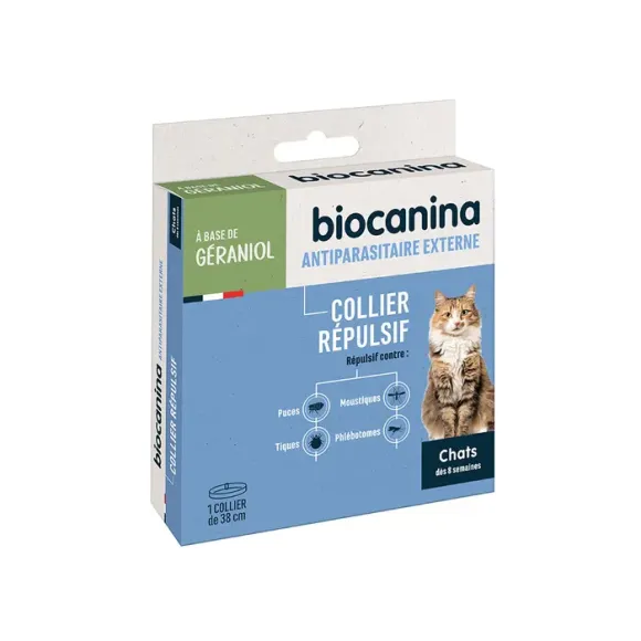 Biocanina Katzenabwehrhalsband ab 8 Wochen - Schachtel mit 1 Halsband von 38 cm