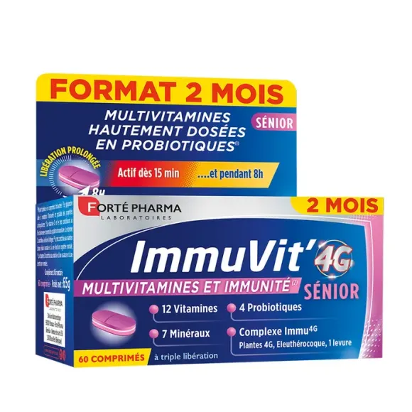 ImmuVit'4G Multivitamin Senioren Forté Pharma - Packung mit 60 Tabletten