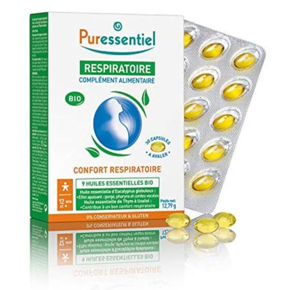Bio-Puressentiel Bronchial-Kapseln mit ätherischen Ölen - Packung mit 30 Kapseln