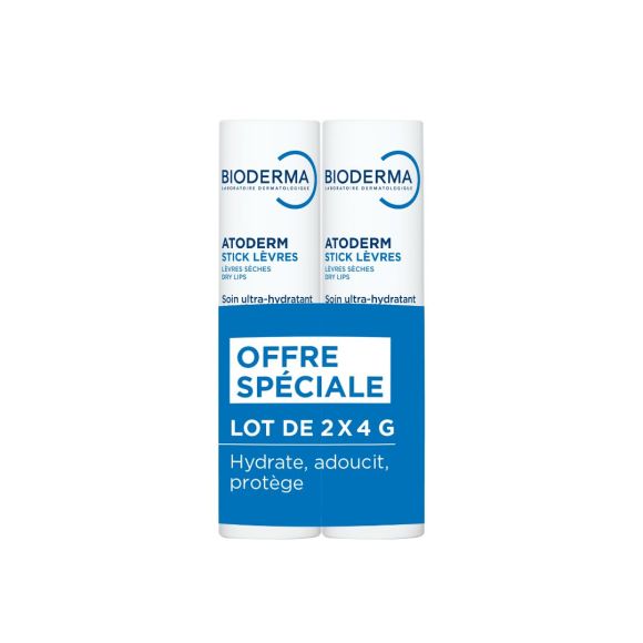 Atoderm Lippenbalsam ultra-hydratierend Bioderma - 2er-Pack mit 4g Sticks