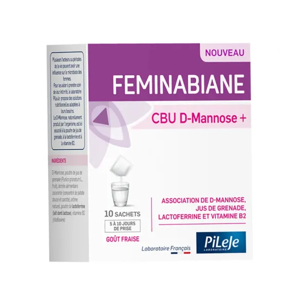 Feminabiane CBU D-Mannose+ Pileje - Schachtel mit 10 Beuteln