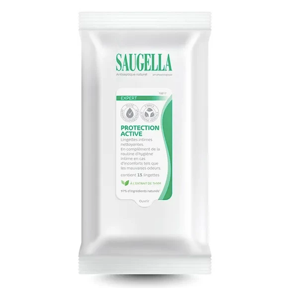 Intime Reinigungstücher Expert Protection Active Saugella - Packung mit 15 Tüchern