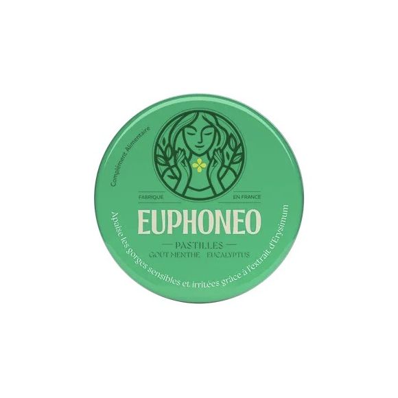 Euphoneo Halspastillen Geschmack Minze und Eukalyptus Mayoly Spindler - Packung mit 50 Pastillen