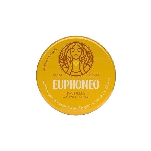 Euphoneo Halspastillen Geschmack Honig und Zitrone Mayoly Spindler - Packung mit 50 Pastillen