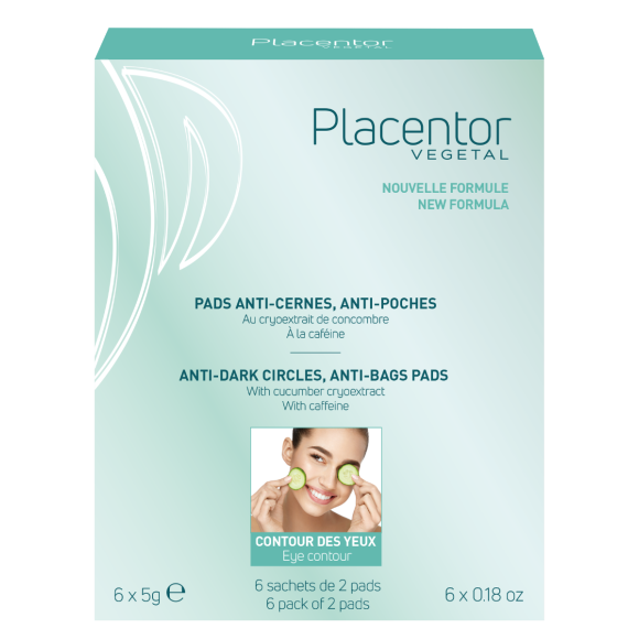 Augenpads gegen Augenringe und Schwellungen Placentor - Packung mit 6x2 Pads