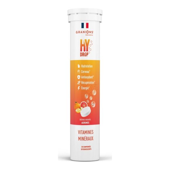Hydrop Lösung zur Hydratation Zitrusaroma Granions - Tube mit 20 Brausetabletten