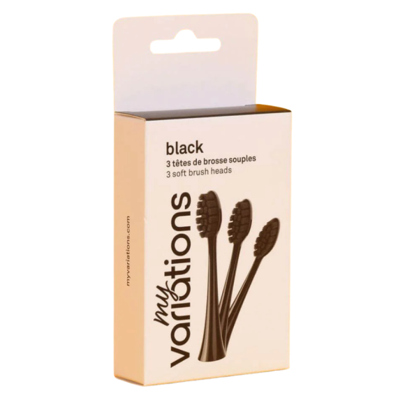 MyVariations schwarze weiche Bürstenköpfe - 3 Bürstenköpfe