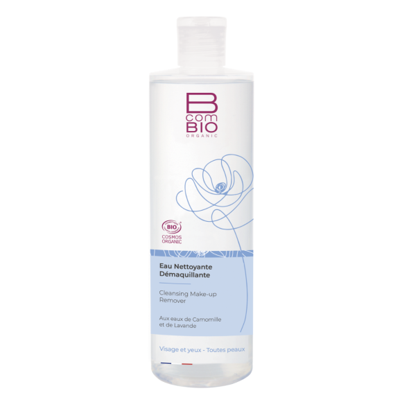 Reinigendes Abschminkwasser für Gesicht und Augen BcomBIO - Flasche mit 400 ml