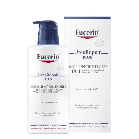 Complete Repair Emollient zur Reparatur von trockener Haut, reich an 10% Urea, Eucerin - Flasche mit 400 ml