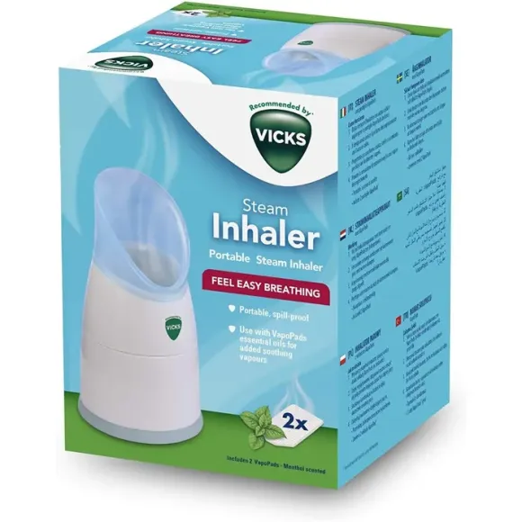 Steam Inhaler Dampfinhalator mit VapoPads V1300 Vicks - 1 Inhalator und 2 VapoPads
