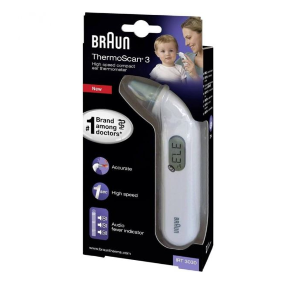 Thermoscan 3 Ohrthermometer kompakt IRT 3030 Braun - 1 Thermometer